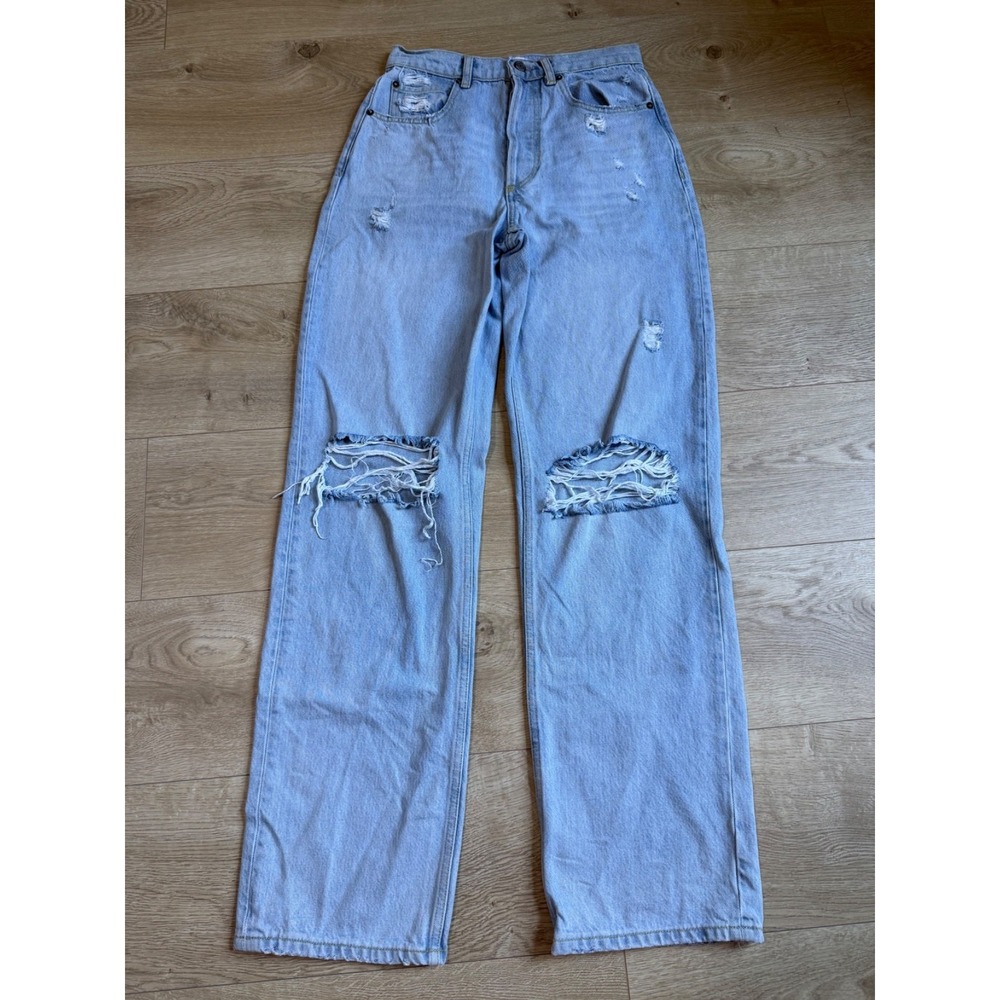 EUC Womens Boyish the ziggy relaxed straight distressed jeans button fly size 24